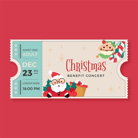 Free Vector | Flat christmas season party ticket template