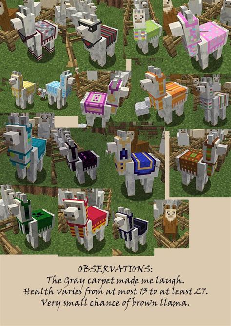 All llama carpets and other observations [Snapshot 16w39a] : r/Minecraft