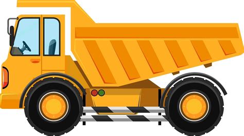 Heavy dump truck in cartoon style on white background 2284409 Vector ...