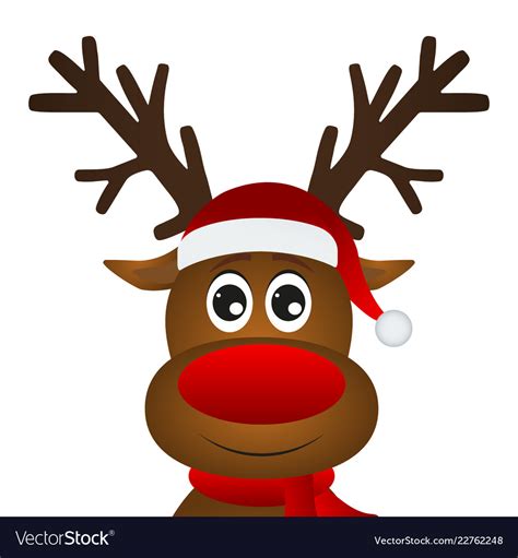 Funny cartoon christmas reindeer Royalty Free Vector Image