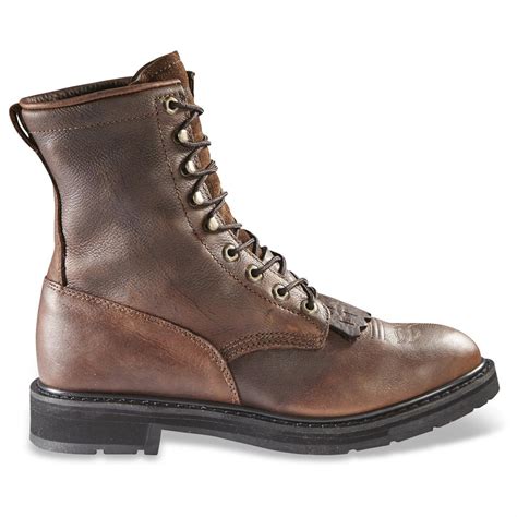 Guide Gear Men's 9" Kiltie Leather Work Boots - 607622, Work Boots at ...