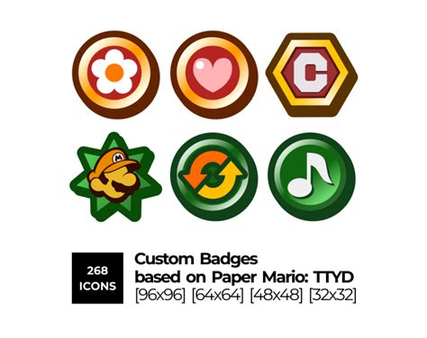 Custom Badges based on Paper Mario: TTYD by LadyLuck