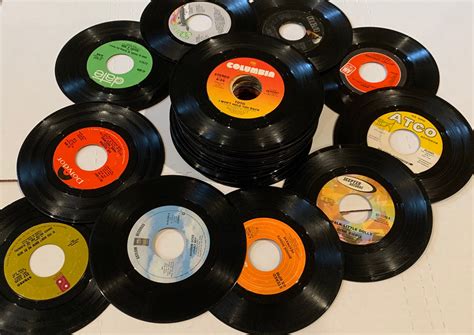 Lot of 50 Used 45RPM 7 Vinyl Records From 1970s for Crafts and ...