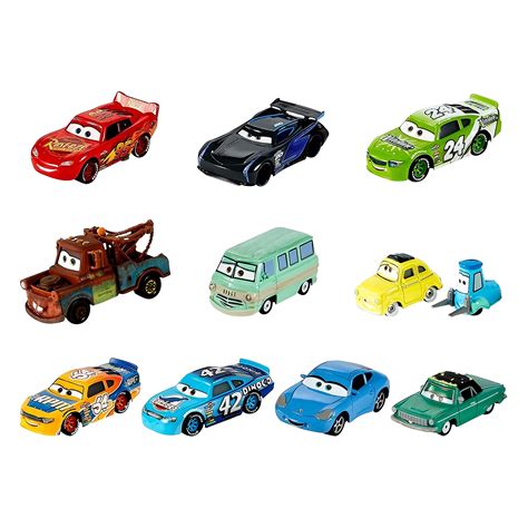 Buy Disney and Pixar Cars Set of 10 Die-Cast Mini Racers Vehicles ...