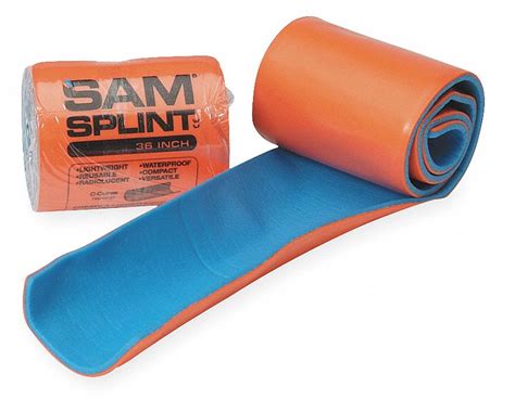 HONEYWELL Splint, Foam Covered Malleable Metal, Roll, Orange/Blue, 36 ...