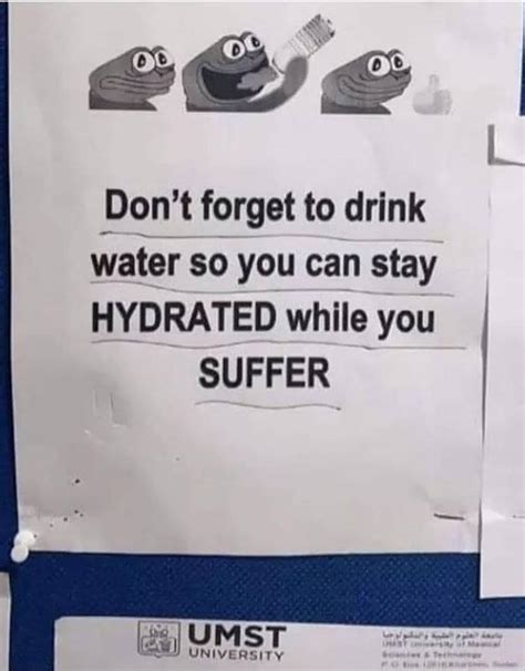 Don’t Forget To Drink Water So You Can Stay Hydrated Meme