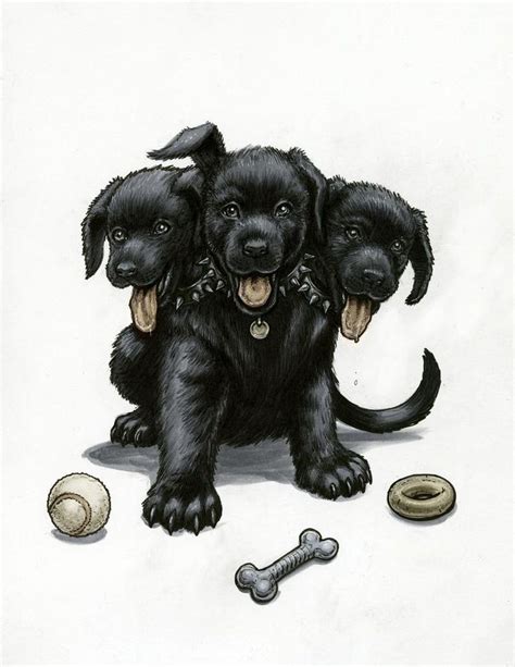 Fluffy the Cerberus Puppy - Etsy | Fantasy creatures art, Creature art ...