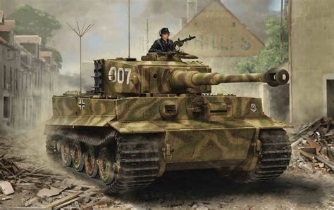 Photo Tanks German Tiger I, Late Production Painting Art 3000x1895