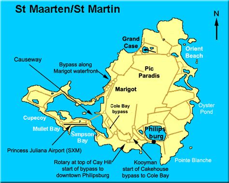 St Martin Road Map | St Maarten Road Map