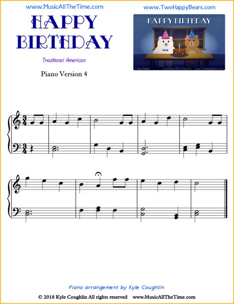 Happy Birthday Piano Sheet Music