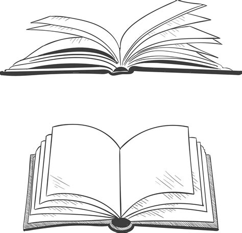 Open Book Vector Drawing - Nav Sites