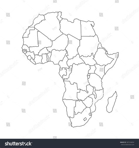 Map Arfica Continent Simple Black Wireframe Stock Vector (Royalty Free ...