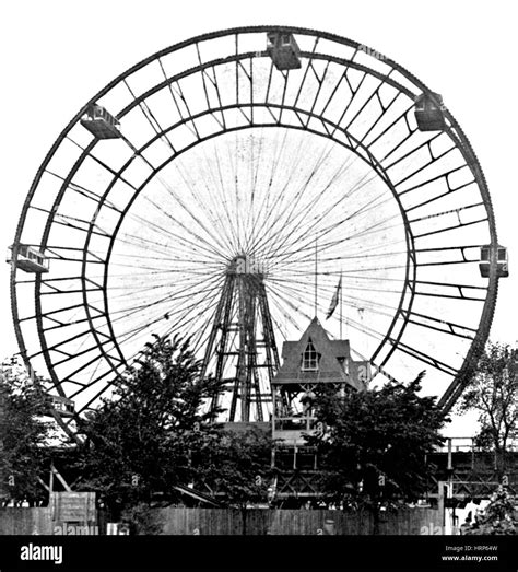 Columbian Expo, Constructing World's First Ferris Wheel, 1893 Stock ...