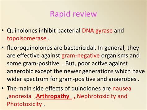 Antibiotics course quinolones