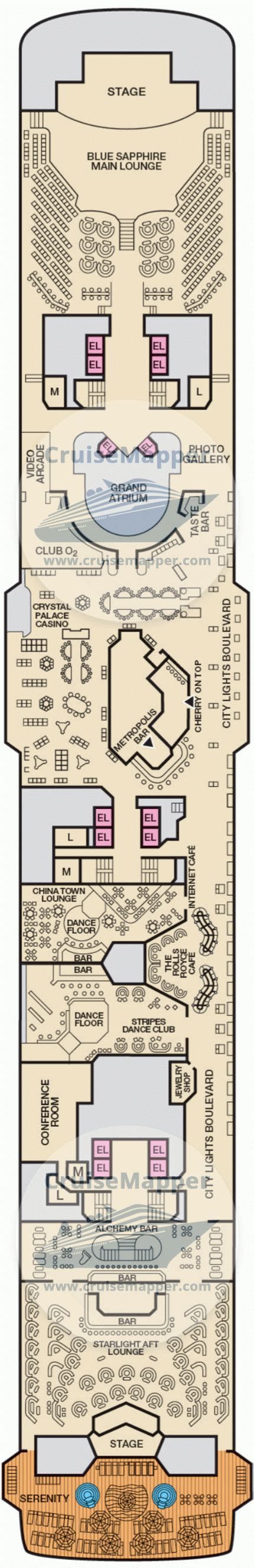 Carnival Ecstasy deck 9 plan | CruiseMapper