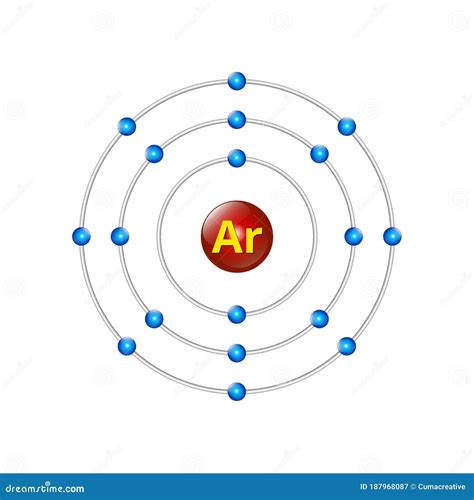 Atomic Structure of Argon Isolated White Background Stock Vector ...