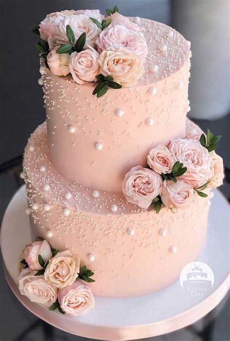 The 50 Most Beautiful Wedding Cakes – Two tier pink wedding cake