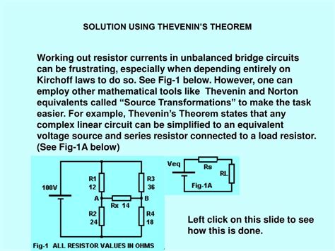 PPT - SOLUTION USING THEVENIN’S THEOREM PowerPoint Presentation, free ...