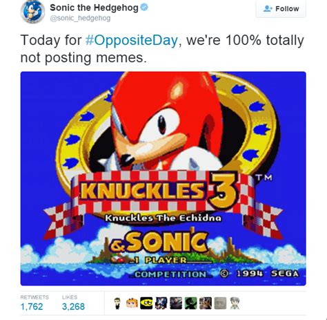 "Opposite Day" | & Knuckles | Know Your Meme