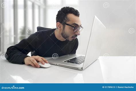 Man Working On His Laptop In The Office Stock Photo - Image: 51789613