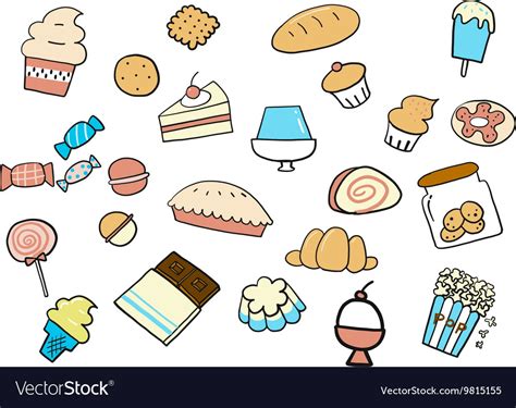 Dessert doodle Royalty Free Vector Image - VectorStock