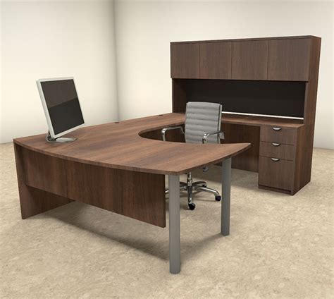 5pc U Shaped Modern Contemporary Executive Office Desk Set, #OF-CON-U24 ...