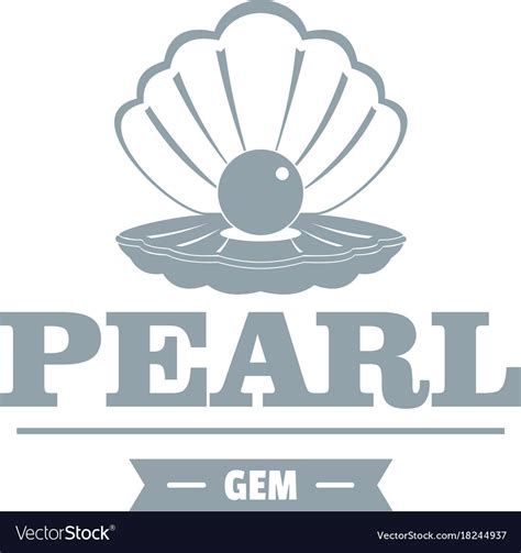 Pearl gem logo simple gray style Royalty Free Vector Image