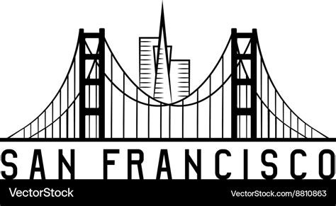 Skyline of san francisco skyline design Royalty Free Vector