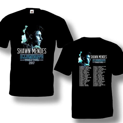 Shawn Mendes ILLUMINATE WORLD TOUR 2017 Black Tshirt 2018 Men'S Lastest ...