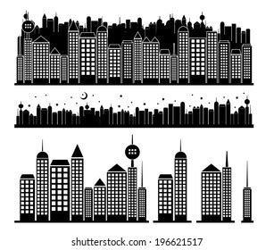 City Buildings Vector Stock Vector (Royalty Free) 196621517 | Shutterstock