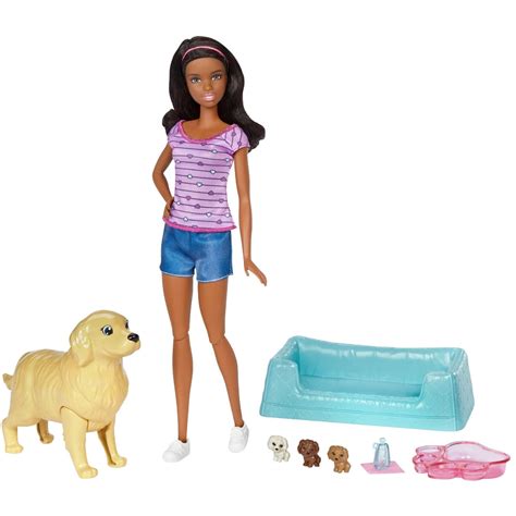 Mommy Dog 3 Puppies Sep.28 Barbie Doll and Newborn Pups Playset 11.5 ...