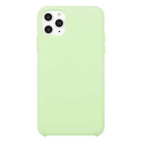 For iPhone 11 Pro Max Solid Color Solid Silicone Shockproof Case (Mint ...