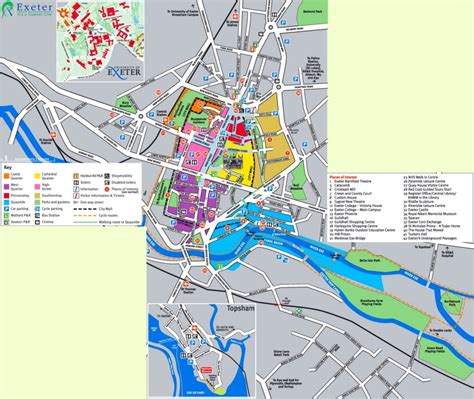 Exeter tourist map - Ontheworldmap.com