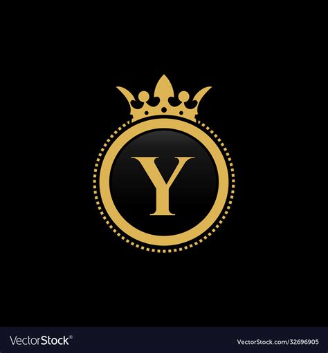 Letter y royal crown luxury logo design Royalty Free Vector