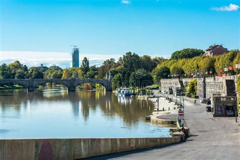 The Po River in Turin, Italy Stock Photo - Image of piedmont, bridge ...