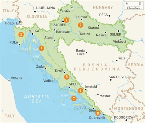 Map of croatian islands - Map of croatia and islands (Southern Europe ...