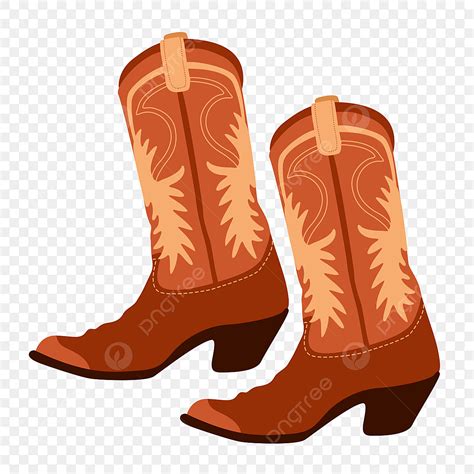 Cowboy Boots And Hat Clipart Vector, Brown Pattern Cowboy Boots Clipart ...