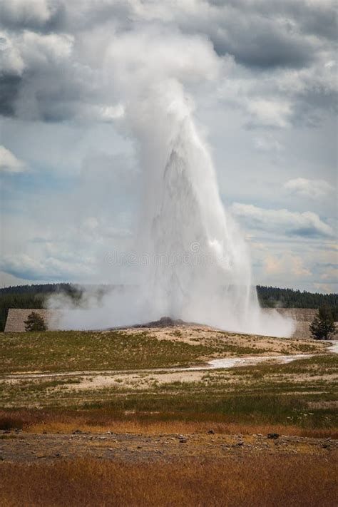 Old Faithful Eruption at Yellowstone National Park Stock Photo - Image ...