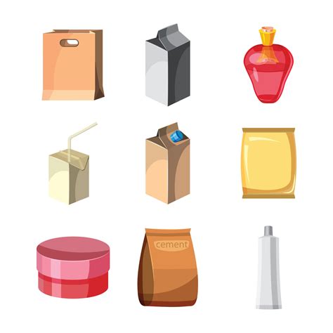 Package icon set, cartoon style 9015377 Vector Art at Vecteezy