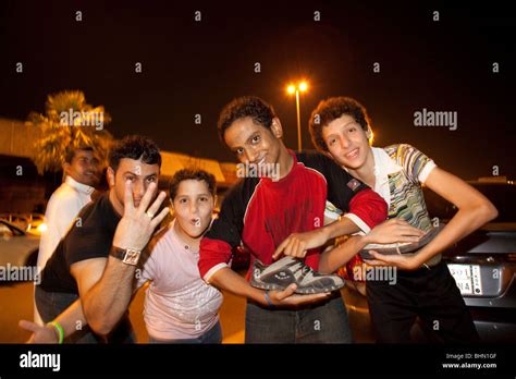 Nightlife Jeddah Saudi Arabia Arabian boys youth Stock Photo, Royalty ...