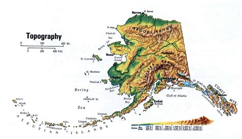 Alaska Elevation Map | World Map Gray