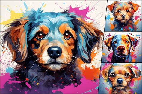 Colorful Paint Splash Glitter Dog Graphic by Ai Graphic Design Bundle ...