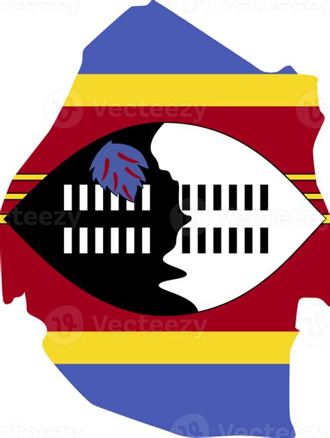 Eswatini map city color of country flag. 12096545 PNG