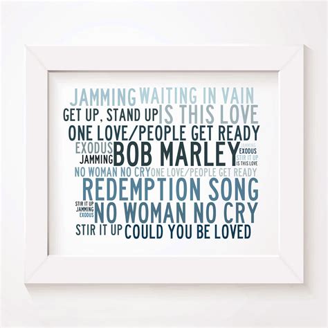 Bob Marley Typography Lyrics Art Print