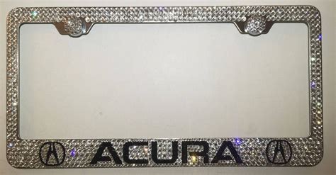 Acura W Logo Stainless Steel license plate frame W Swarovski Crystals ...