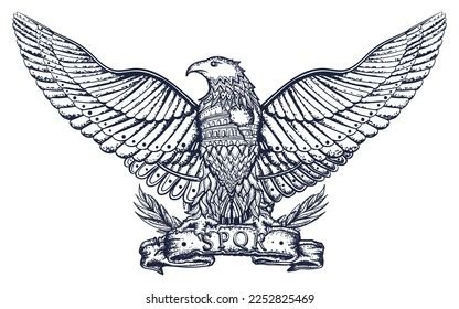 Ancient Rome Eagle Symbol Roman Empire Stock Vector (Royalty Free ...