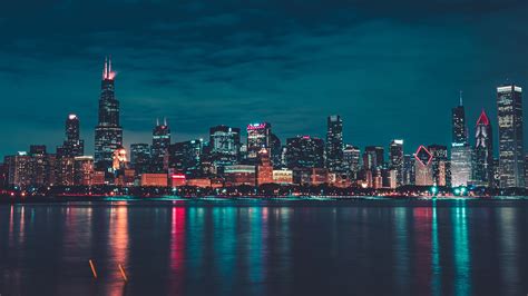 Chicago Night Cityscape 5K Wallpapers | HD Wallpapers | ID #30297