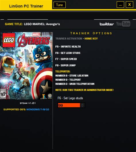 LEGO Marvel's Avengers Trainer +6 v1.1 LinGon - download cheats, codes ...