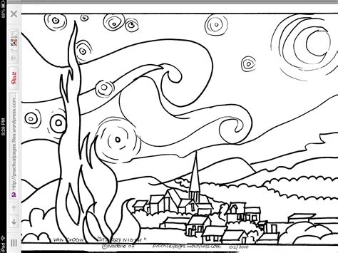 42+ Starry Night Coloring Page Pdf | Free Wallpaper