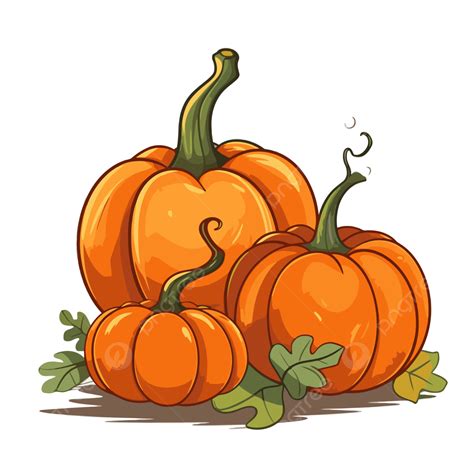 Fall Pumpkins Clipart Cartoon Illustration Of Pumpkins With Leaves ...